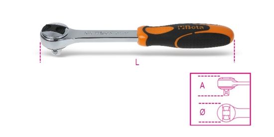 Afbeeldingen van BETA Omschakelbare ratel ⅜" 72-tands 910/55