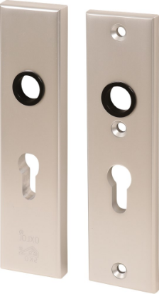 Afbeeldingen van OXLOC Veiligheidskortschild krukgat + profielcilinder binnen/buiten rechte hoeken