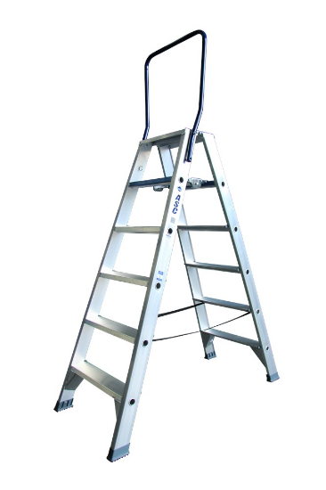 Afbeeldingen van ASC Dubbele trap 6 treden met beugel 1,5M stahoogte