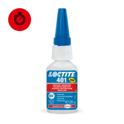 Afbeeldingen van LOCTITE Snellijm 401 transparant lage viscositeit 20g