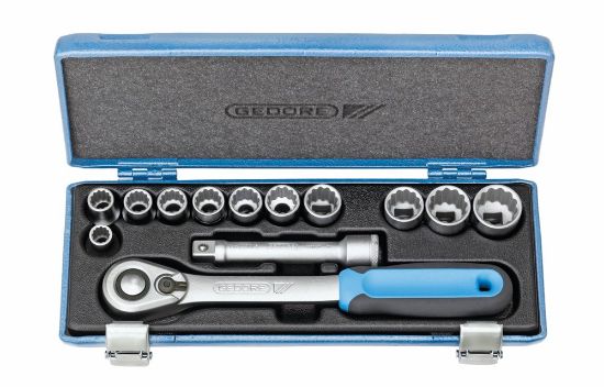 Afbeeldingen van GEDORE Dopsleutelset ½" D 19 KMU-20 UD-profiel 10-24MM 13x
