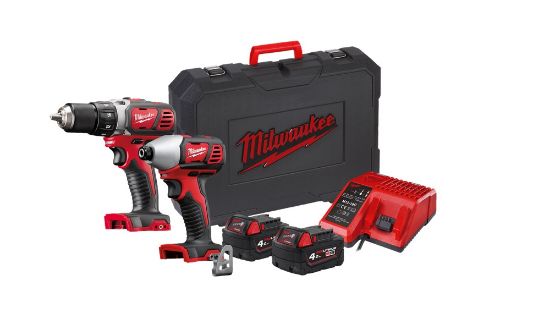 Afbeeldingen van MILWAUKEE Accu powerpack M18BPP2D-402C (M18BDD, M18BID, 2X4.0Ah accu, Accu-18 lader, transportkoffer)