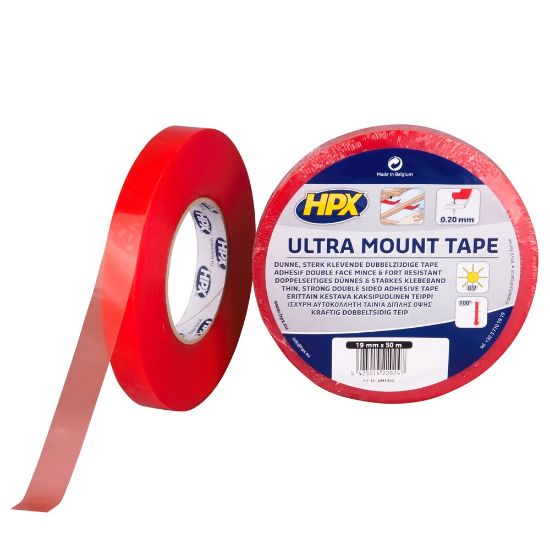 Afbeeldingen van HPX Dubbelzijdige tape Ultra Mount transparant 19MM 50M