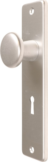 Afbeeldingen van OXLOC Knopschild knop + profielcilinder Roubais aluminium SL56