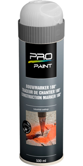 Afbeeldingen van PRO-PAINT Bouwmarker 180° wit 500ML