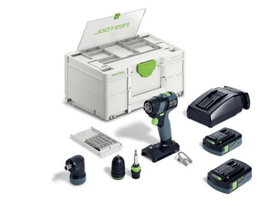Afbeeldingen van FESTOOL Accu schroefboormachine TXS 18 C3,0-Set 18V 3,0Ah inclusief accessoires, accupack 3,0Ah en snellader
