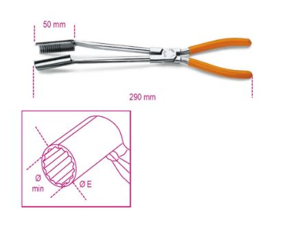 Afbeeldingen van BETA Bougiekaptang met 15° gebogen bekken 1474L