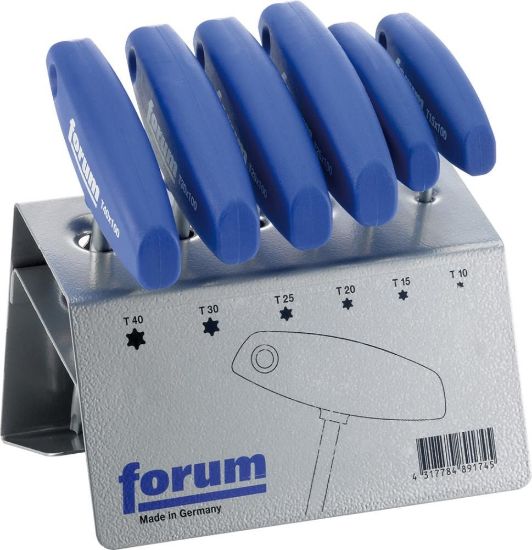 Afbeeldingen van FORUM Schroevendraaierset TORX met T-handgreep T10-40 6x