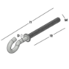 Afbeeldingen van GEBR. BODEGRAVEN Schroefhaak EV met borst zwaar M M6 93X14MM Ø5,2MM