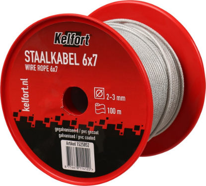 Afbeeldingen van KELFORT Staalkabel EV 6X7 gecoat 2-3MM 100M