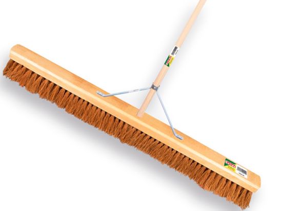 Afbeeldingen van SOLIDE Zaalveger kokos 100CM IKAPÉ steel 160X2,8CM brede stokhouder