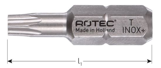 Afbeeldingen van ROTEC Schroefbit ¼" PRO C6,3 INOX+ TORX 25MM 10x
