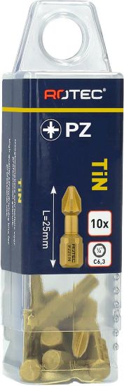 Afbeeldingen van ROTEC Torsionbit ¼" PRO C6,3 TiN PZ 25MM 10x