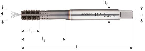 Afbeeldingen van ROTEC Roltap HSS-E PM DIN371 met koelkanalen +TiCN