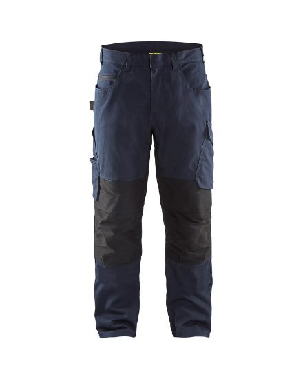 Afbeeldingen van BLAKLÄDER Werkbroek service met stretch zonder spijkerzakken 1495 donker navy/zwart