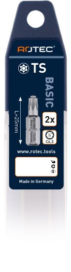 Afbeeldingen van ROTEC Schroefbit ¼" PRO met stift C6,3 BASIC TORX 25MM 2x