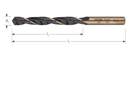 Afbeeldingen van ROTEC Metaalboor HSS-R DIN338 type Precise