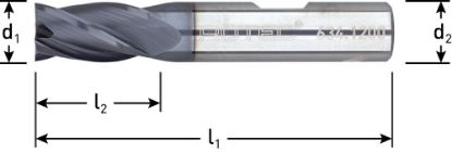 Afbeeldingen van ROTEC Vingerfrees VHM SILVER-LINE kort TiAlN-gecoat