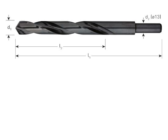 Afbeeldingen van ROTEC Metaalboor HSS-R DIN338 type N S=13MM