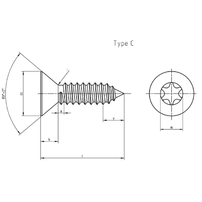 Afbeeldingen van Zelftappende plaatschroef verzonkenkop TORX DIN 7982 RVS A4