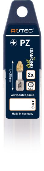 Afbeeldingen van ROTEC Torsionbit ¼" PRO C6,3 DIAMOND PZ 25MM 2x