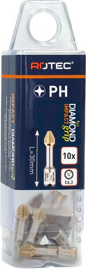 Afbeeldingen van ROTEC IMPACT bit C6,3 DIAMOND PH 30MM 10x