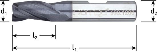 Afbeeldingen van ROTEC Universeelfrees VHM SILVER-LINE kort TiAlN-gecoat