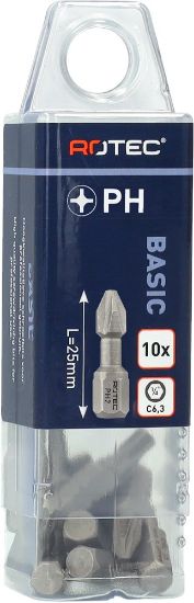 Afbeeldingen van ROTEC Torsionbit ¼" PRO C6,3 BASIC PH 25MM 10x