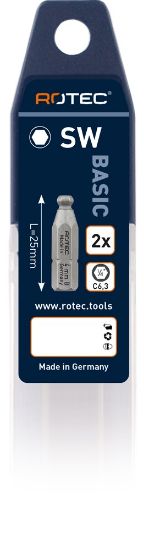 Afbeeldingen van ROTEC Schroefbit ¼" PRO C6,3 kogelkop BASIC SW 25MM 2x