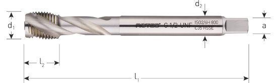 Afbeeldingen van ROTEC Machinetap HSS-E 800 blind DIN376 UNF