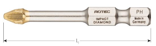 Afbeeldingen van ROTEC IMPACT bit E6,3 DIAMOND PH 50MM 2x