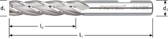 Afbeeldingen van ROTEC Vingerfrees HSS-E DIN844 lang ongecoat