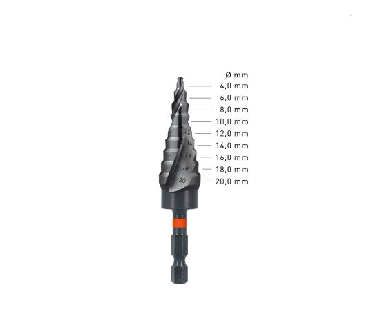 Afbeeldingen van HSS IMPACT Trappenboor, TiAlN-gecoat