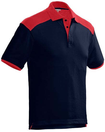 Afbeeldingen van SANTINO Poloshirt bicolour Tivoli navy/rood