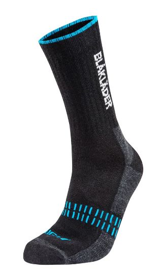 Afbeeldingen van BLAKLÄDER Sokken LIGHT 2191 zwart/neonblauw