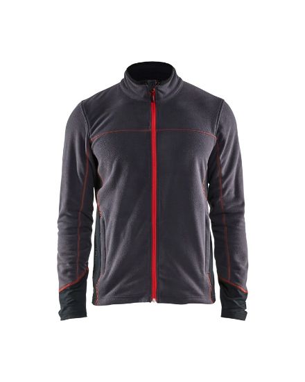 Afbeeldingen van BLAKLÄDER Microfleecevest 4995 donkergrijs/rood
