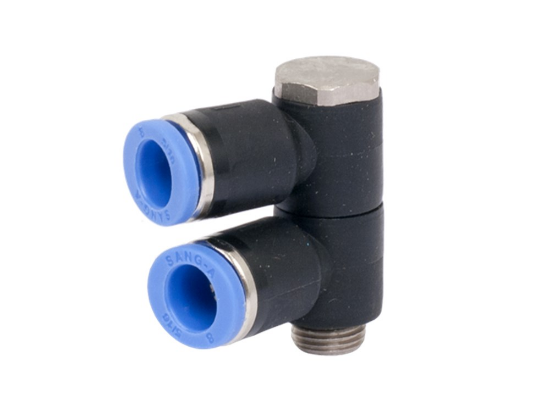 Afbeeldingen van Dubbele banjo verticaal 8MM R⅛"