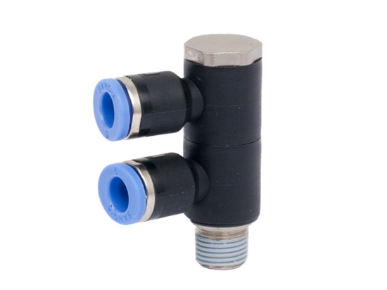 Afbeeldingen van Dubbele banjo verticaal 4MM R¼"