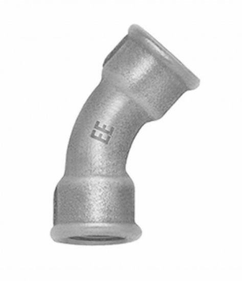 Afbeeldingen van Knie 45° staal VZ ½" binnendraad/binnendraad