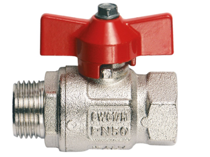 Afbeeldingen van Kogelkraan 1" rood BI/BU