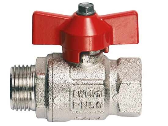 Afbeeldingen van Kogelkraan 1" rood BI/BU