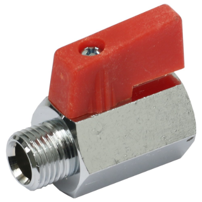 Afbeeldingen van Kraan mini ⅛" rood BI/BU