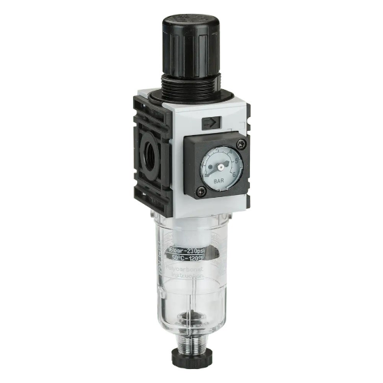 Afbeeldingen van Drukregelaar G⅜" 5µ 10bar met manometer 50MM