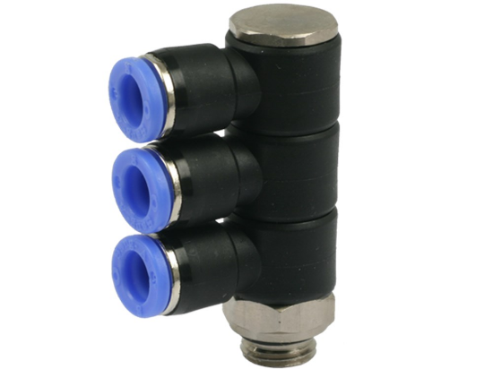 Afbeeldingen van Banjo verticaal 3-voudig 8MM-G¼"