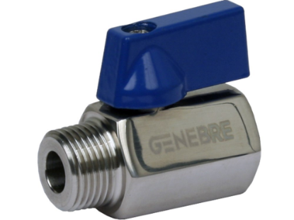 Afbeeldingen van Kraan mini RVS316 ⅜" BI/BU FKM