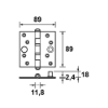Afbeeldingen van AXA Kogellagerscharnier TGS 89X89MM