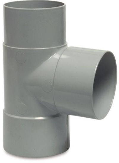 Afbeeldingen van T-stuk 87° PVC-U grijs lijmmof/lijmmof/verjonging 80MM