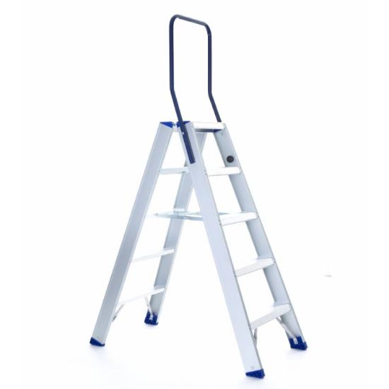 Afbeeldingen van Dubbeltrap industrieel 5 treden incl beugel