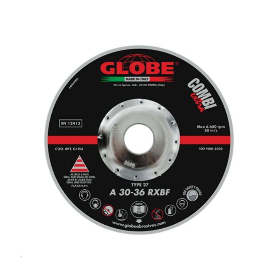 Afbeeldingen van GLOBE Afbraam-/doorslijpschijf G1045 RVS A-30-36-RX 125X4X22,2MM