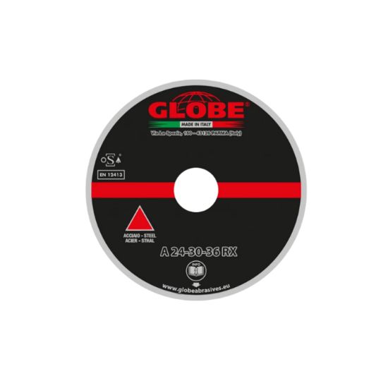 Afbeeldingen van GLOBE Afbraamschijf G0651 RVS A24-30-36-Q CONE 125X6,5X22,2MM